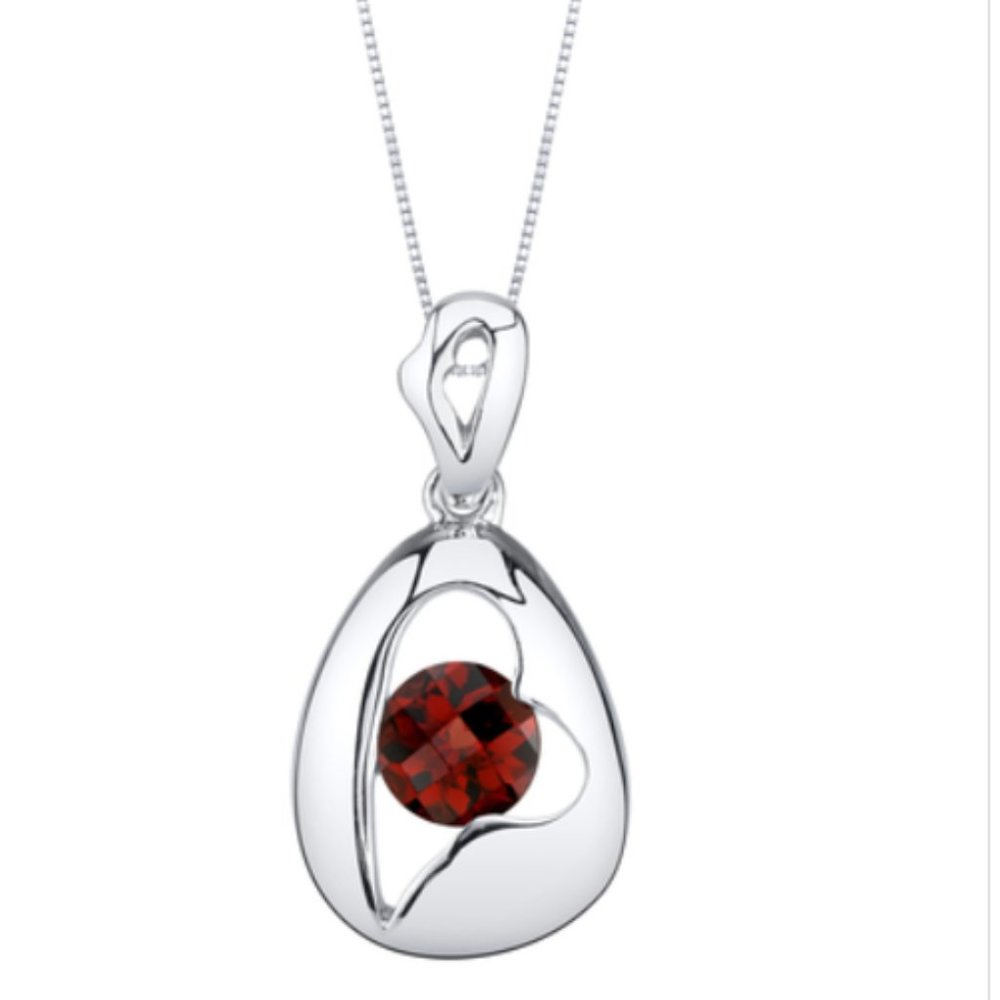 Peora Garnet Sterling Silver Necklace